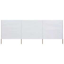 Paravent 3 panneaux Tissu 400 x 160 cm Blanc sable
