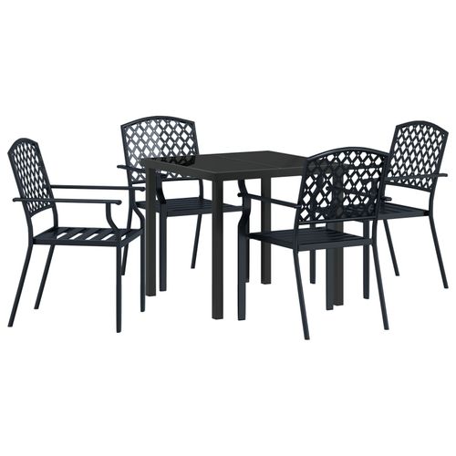 Ensemble Salle À Manger 5 Pièces Acier Anthracite