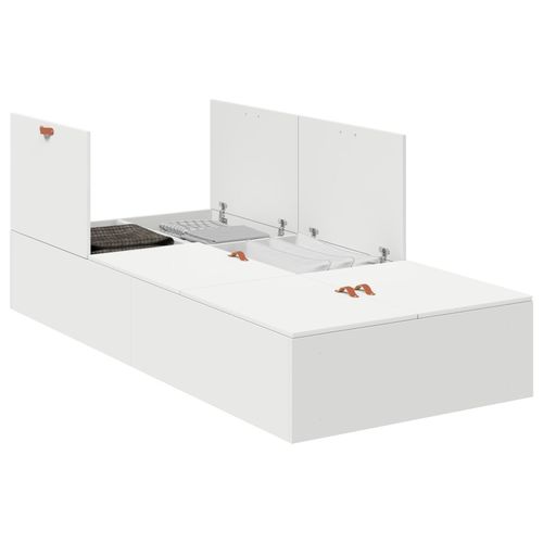 Cadre De Lit De Rangement Blanc 80x200 Cm