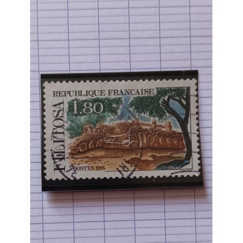 L167 -- Timbre Oblitéré France N ° 2401 -- Année 1986 -- " Série Touristique, Filitosa, Corse ".