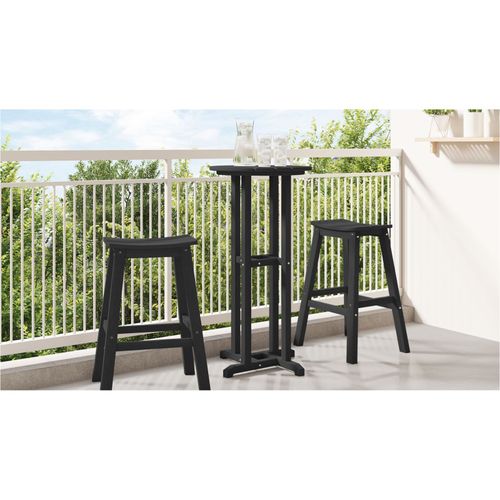 Table De Bar Noire 55x55x107 Cm Hdpe