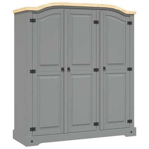 Garde-Robe Avec 3 Portes Gamme Corona Pin Mexicain Gris