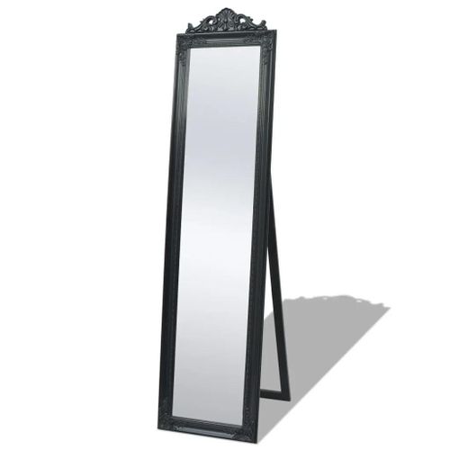 Miroir Sur Pied Style Baroque 160x40 Cm Noir