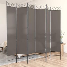 Cloison de séparation 6 panneaux Anthracite 240x200 cm Tissu