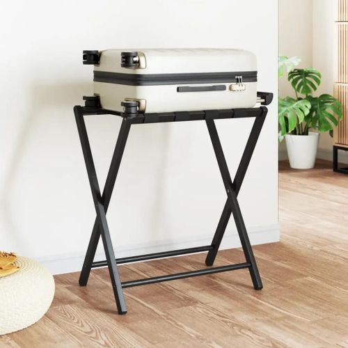 Porte-bagages noir 68,5x38x58 cm bambou