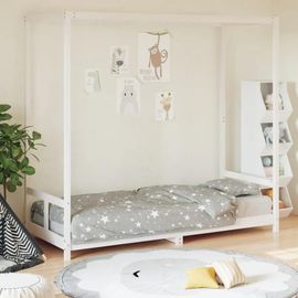 Cadre De Lit Pour Enfants Blanc 80x200 Cm Bois De Pin Massif