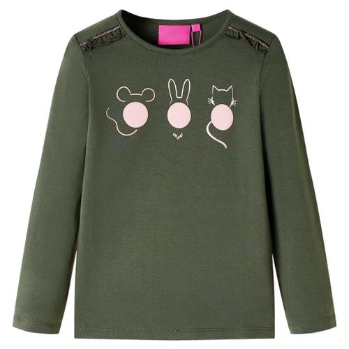 T-Shirt Enfants À Manches Longues Kaki 104