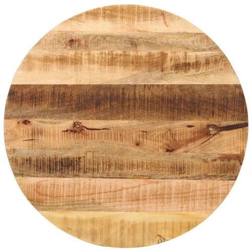 Dessus De Table Ø 80x1,5 Cm Rond Bois Massif De Manguier Brut