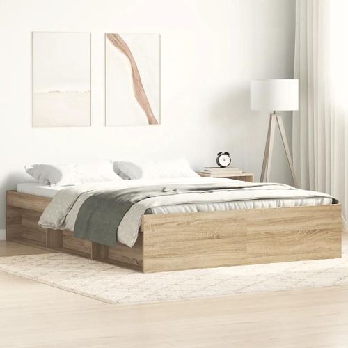 Cadre De Lit Sans Matelas Chêne Sonoma 120x190 Cm
