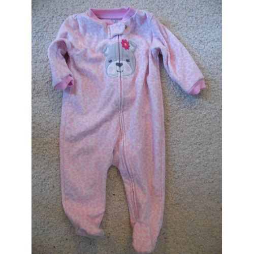Joli Pyjama Polaire Bébé Fille Motif Ourson Taille 6/9 Mois