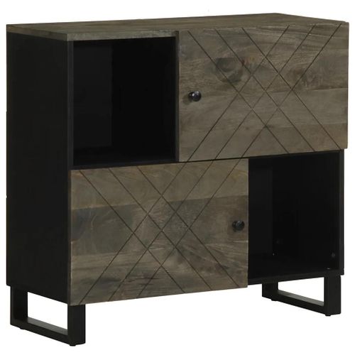 Buffet Noir 80x33x75 Cm Bois Massif De Manguier