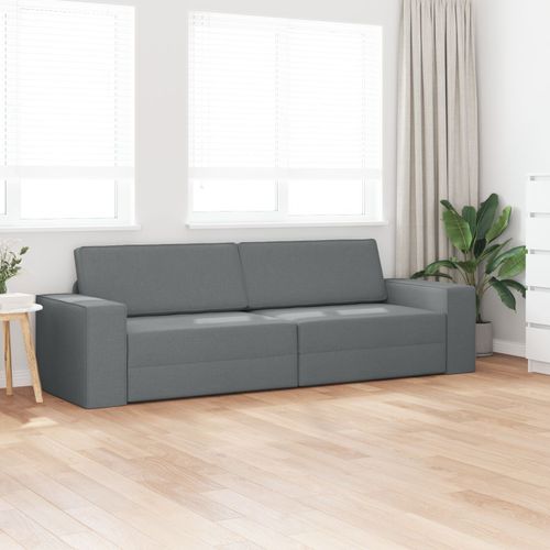 Vidaxl Canapé-Lit 2-En-1 Gris Foncé 245x150x60.5 Cm Tissu