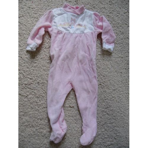 Joli Pyjama Bébé Fille En Velours Motif Lapins Taille 3 Mois