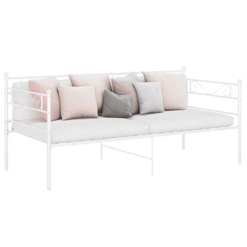Cadre De Canapé-Lit Sans Matelas Blanc Métal 90x200 Cm