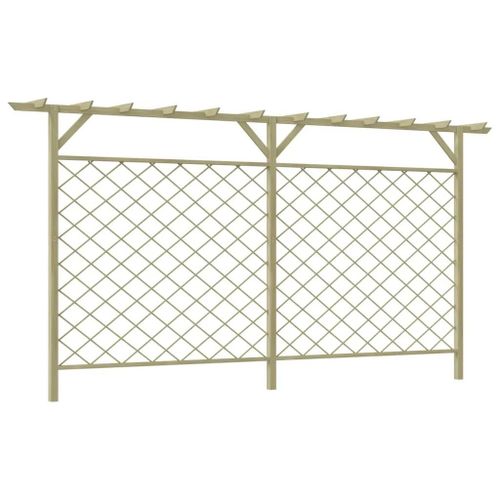 Clôture À Lattes De Jardin Avec Pergola Bois
