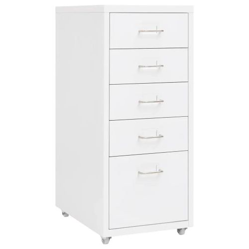 Classeur Mobile Blanc 28x41x69 Cm Métal