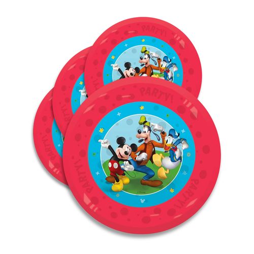 4 Assiettes Réutilisables Mickey 21 Cm