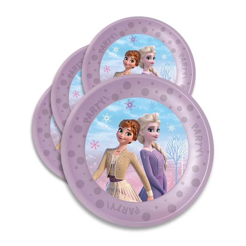 4 Assiettes Réutilisables Frozen 21 Cm