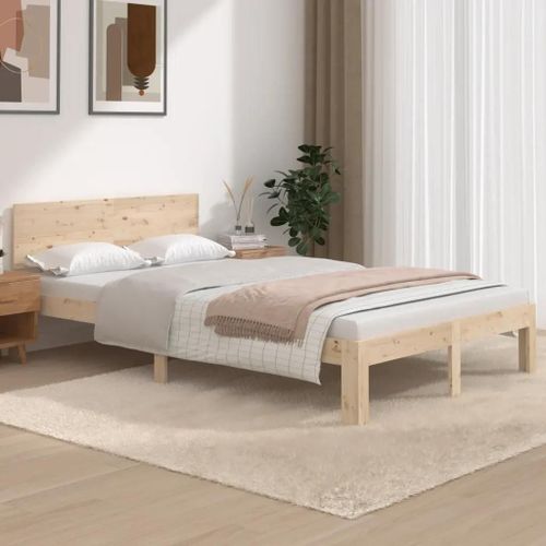 Cadre De Lit Sans Matelas Bois De Pin Massif 120x200 Cm