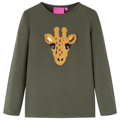 T-Shirt Enfants À Manches Longues Kaki 116