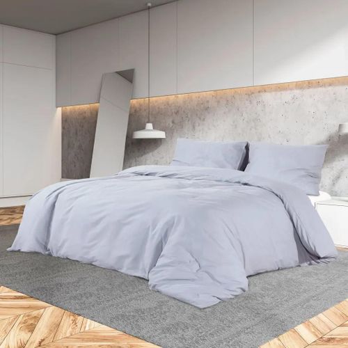 Ensemble De Housse De Couette Gris 260x240 Cm Microfibre Légère