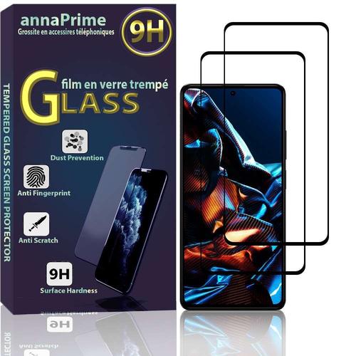 Lot / Pack De 2 Films Verre Trempé Pour Xiaomi Poco X5 Pro 6.67" De Protection D'écran - Couleur Noir