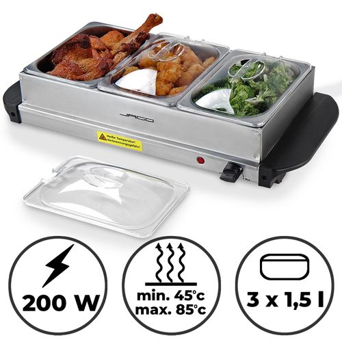 Jago® Chauffe-Plats Électrique Buffet Chafing Dish Bain-Marie Plaque Chauffante