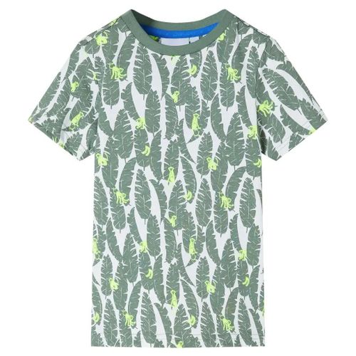 T-Shirt Pour Enfants Écru Et Lierre Foncé 104