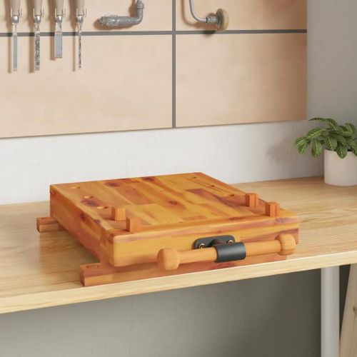 Dessus d'établi avec étau 52x44x9,5 cm bois massif d'acacia