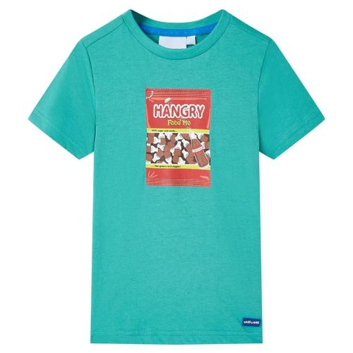 T-Shirt Pour Enfants Avec Manches Courtes Menthe Foncé 104