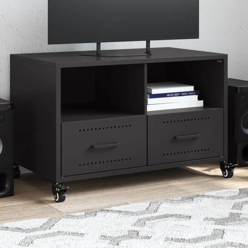 Meuble Tv Noir 68x39x43,5 Cm Acier