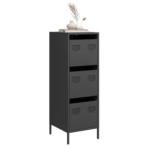 Buffet Haut Noir 39x35x103,5 Cm Acier
