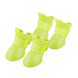 Botte En Silicone Pour Chien Imperméable À L¿Eau Antidérapante Pour Chien Doux En Silicone Chaussures De Pluie Pour Chiens Chiot Jaune M