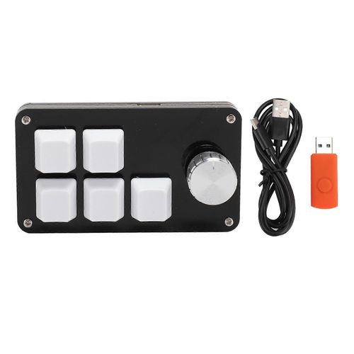Mini clavier à 5 touches avec bouton de programmation personnalisée Interrupteur bleu remplaçable à chaud Clavier mécanique macro à une main pour les jeux