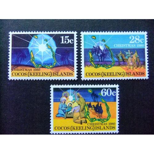 40 Cocos Keeling Islands Australie 1980 / Noël (Histoire Des Rois Mages) / Yvert 53 / 55 Mnh