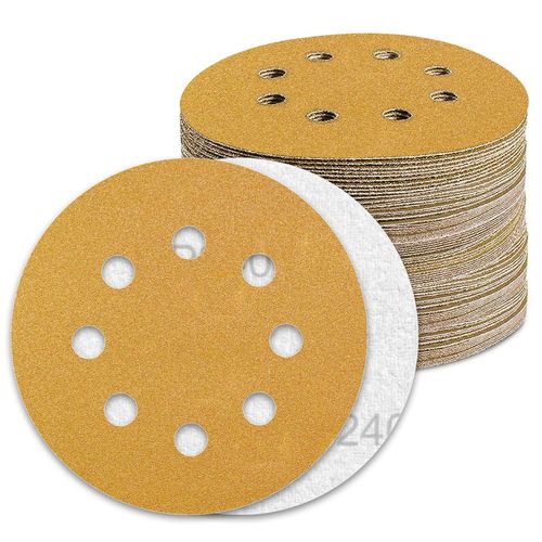 Disque Poncage 125mm Grain 240 Papier Poncer 100pcs Disques Abrasif pour Ponceuse Excentrique Papier de Verre