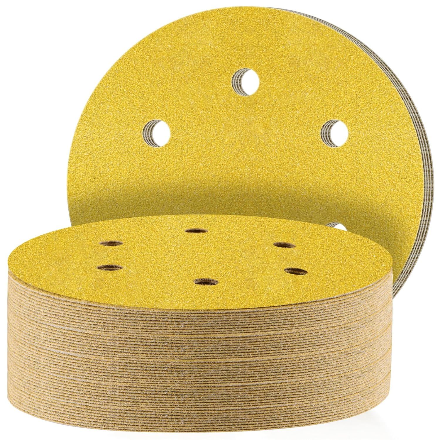 Disques Abrasifs 150mm,50 Pièces Abrasifs de Ponçage Ponceuse tampons ponçage ronds 6 trous Grain 180 pour Poncer Polir Dérouiller pour Ponceuse Excentrique