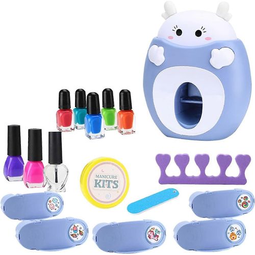 Jouet machine à ongles | tampon de vernis à ongles portable pour enfants - ensemble d¿ongles avec 5 motifs Nail Art autocollants feuille séparateurs d¿orteils dissolvant pour vernis à ongles