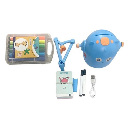 Robot de dessin éducatif interactif, 100 cartes de dessin, Robot de dessin intelligent, Robot de dessin éducatif précoce Bleu