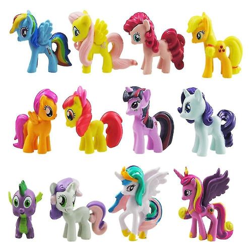 12pcs My Little Pony Figures Jouets Set Mini Modèle Poupées Cake Toppers Enfants Garçons Filles Décoration De Fête D¿Anniversaire, Hw