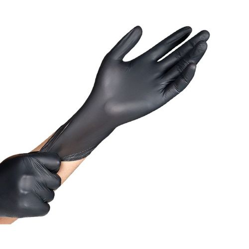 Yulonga_Store - Gants Jetables, Gants En Nitrile Noir - Taille L - Paquet De 100 Gants, Gants De Protection Jetables En Nitrile, Gants Jetables Pour La Cuisine, Le Nettoyage Et La Médecine