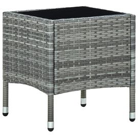 Table De Jardin Gris 40x40x45 Cm Résine Tressée