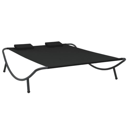 Chaise Longue D'extérieur Tissu Noir