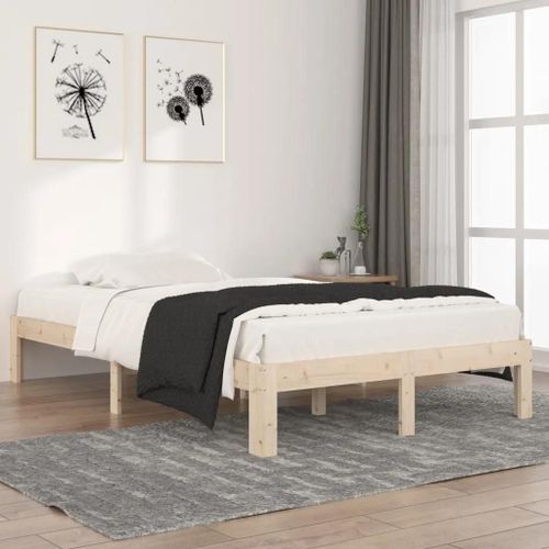 Cadre De Lit Sans Matelas Bois De Pin Massif 120x200 Cm
