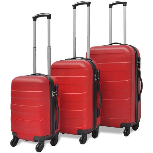 Valise rigide 3 pièces Rouge 45,5/55/66 cm