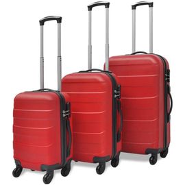 Valise rigide 3 pièces Rouge 45,5/55/66 cm