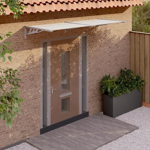 Auvent De Porte Gris Et Transparent 239x90 Cm Polycarbonate