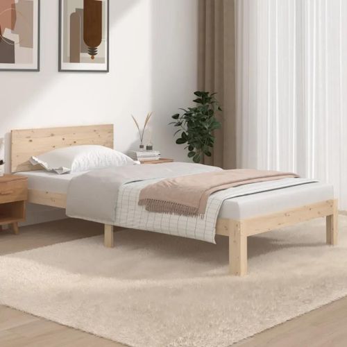 Cadre De Lit Sans Matelas Bois Massif De Pin 100x200 Cm