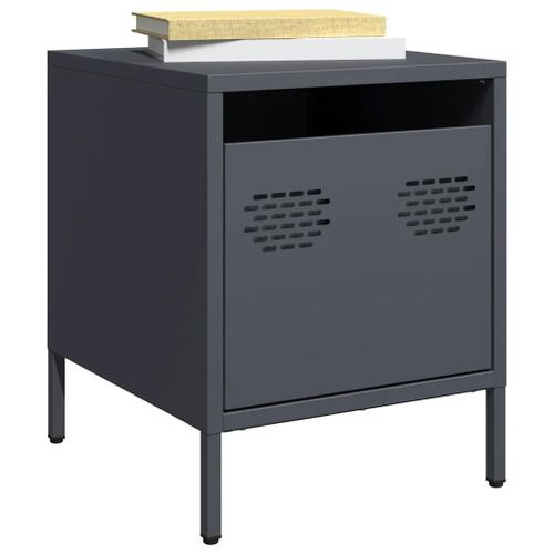 Tables De Chevet 2 Pcs Anthracite 35x39x43,5 Cm Acier