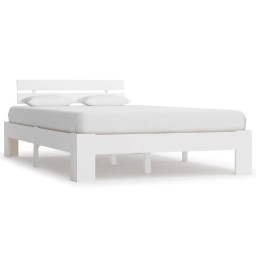 Cadre De Lit Sans Matelas Blanc Bois De Pin Massif 120x200 Cm